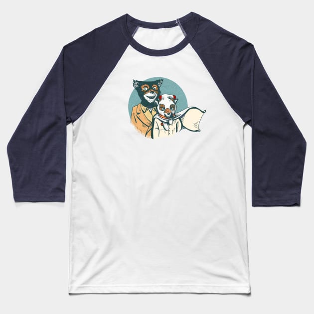 Family Foxes Baseball T-Shirt by Motski